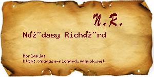 Nádasy Richárd névjegykártya